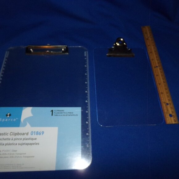 New - Clear Acrylic Plastic Clip Boards w/ Metal Clasps - 2 Sizes - Picture 4 of 5